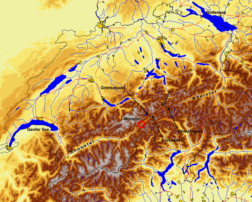 Landkarte mit Münster